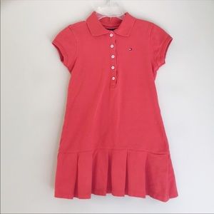 Tommy Hilfiger Pleated Hem Coral Dress